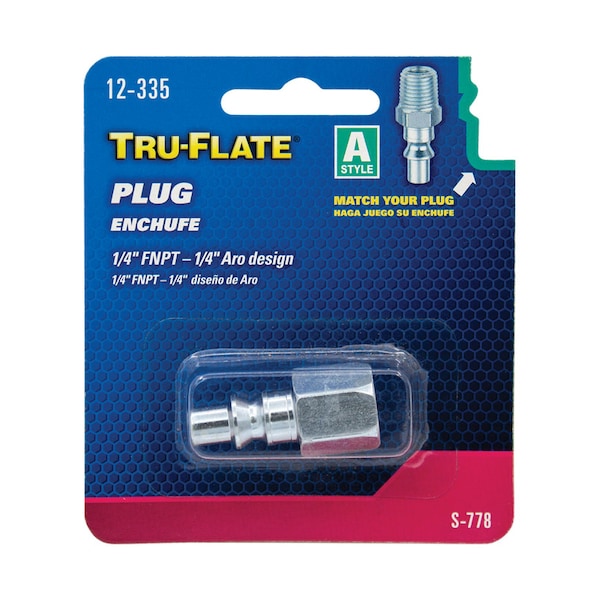 Tru-Flate Tru-Flate Steel Air Plug 1/4 in. Female 1 pc 12335 - main